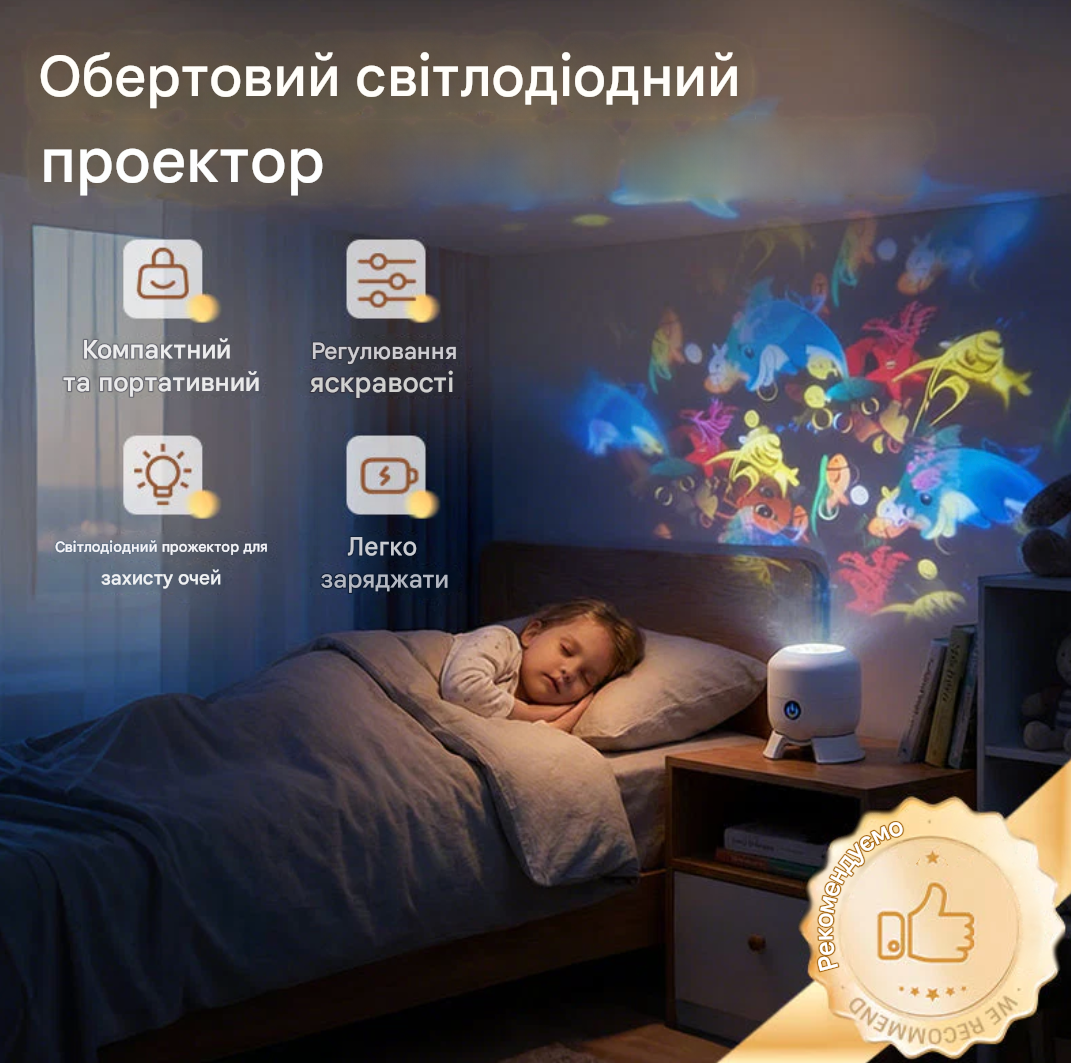 ✨Динамічна обертова світлодіодна проекційна лампа