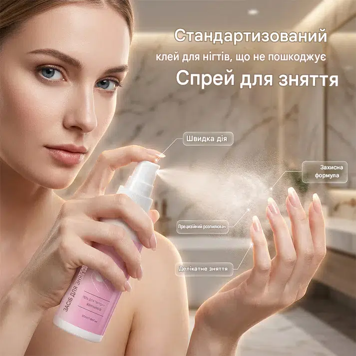 Спрей для зняття твердого клею та гелю з накладних нігтів