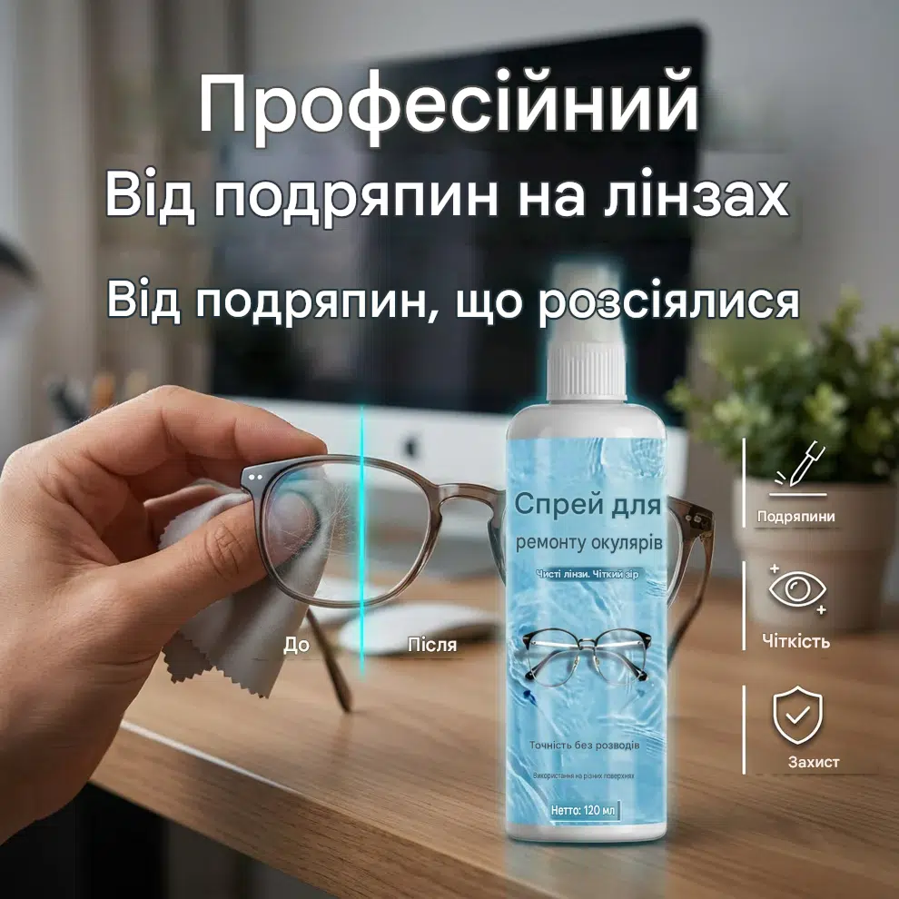 Професійний спрей для відновлення подряпин на лінзах 👓