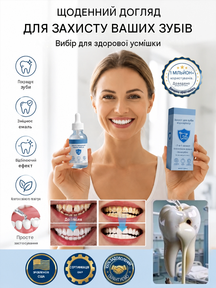 Краплі для захисту зубів з гідроксиапатитом